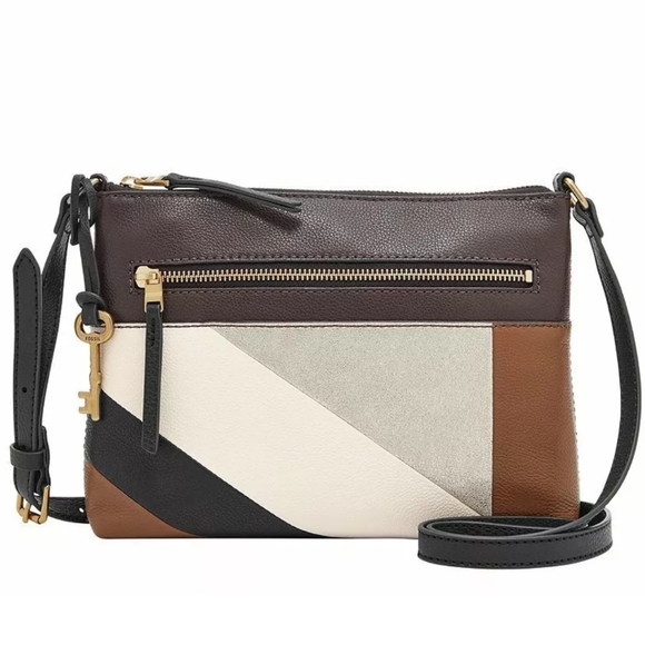 NWOT Fossil Fiona leather patchwork crossbody